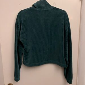 Green velvet cropped sweater